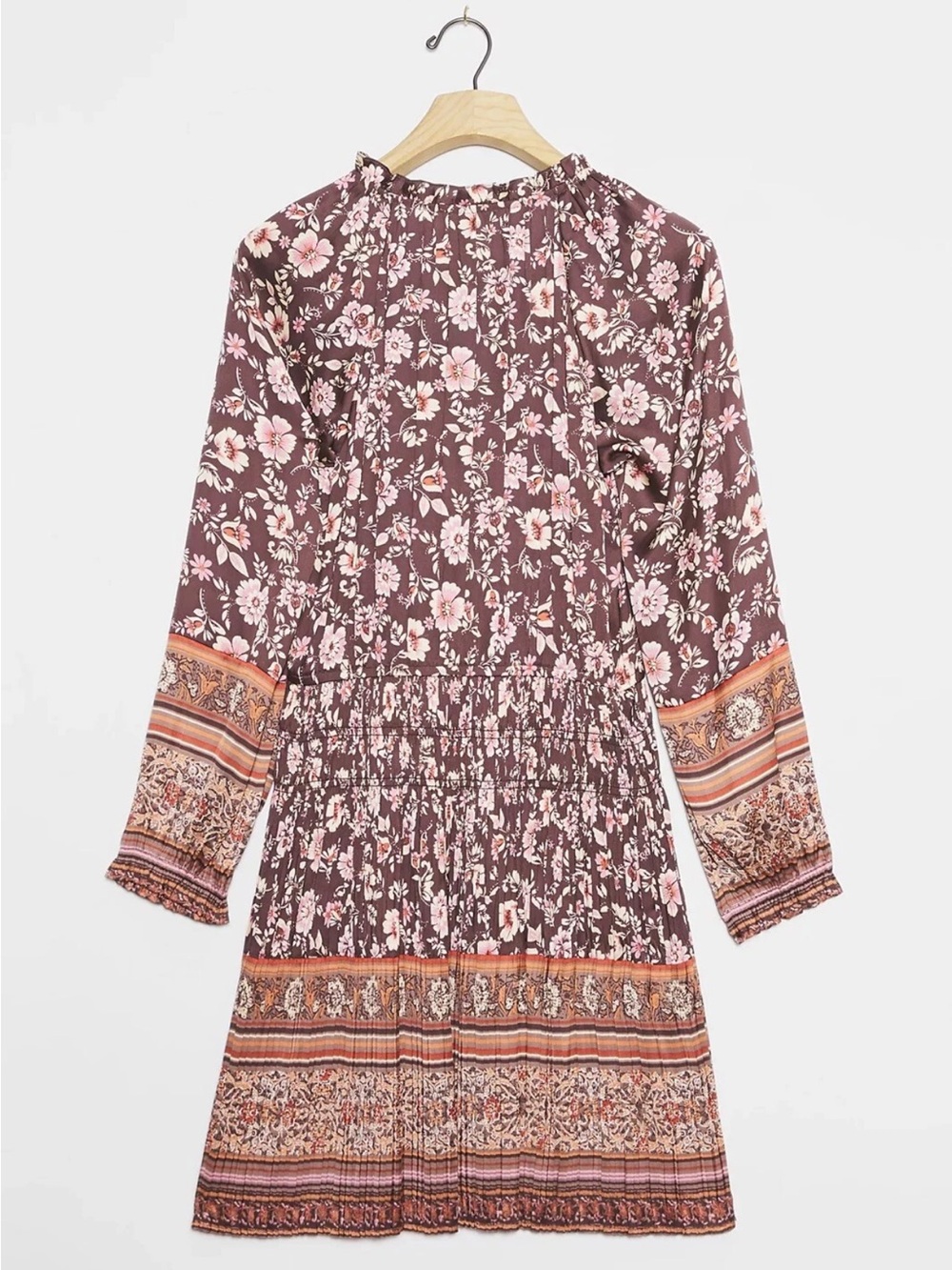 Anthropologie current air Alyce smocked waist floral dress Hippie long sleeve - Picture 3 of 16